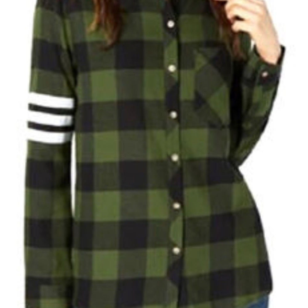 Project 28 NYC Green and black flannel